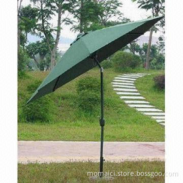 Steering beach umbrella with metal handle and fluctuation column metal fittings